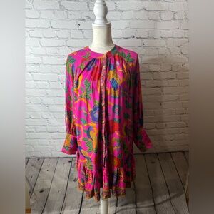 Farm Rio pink sweet forest mini dress size medium